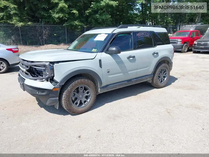 2024 Ford Bronco Sport Big Bend VIN: 3FMCR9B63RRF51640 Lot: 45595378