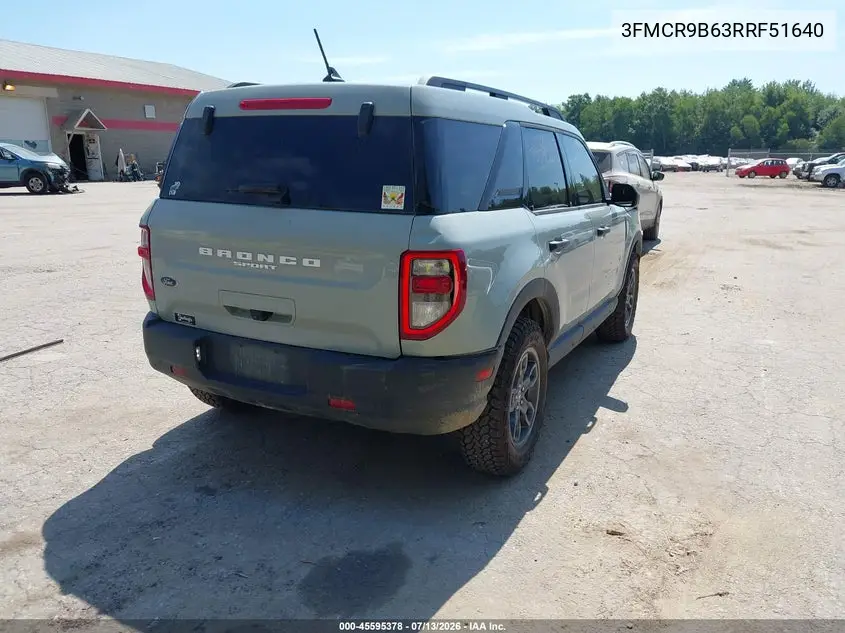 2024 Ford Bronco Sport Big Bend VIN: 3FMCR9B63RRF51640 Lot: 45595378