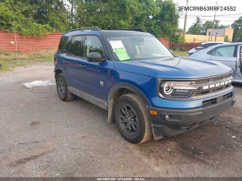 2024 Ford Bronco Sport Big Bend VIN: 3FMCR9B63RRF24552 Lot: 45607299