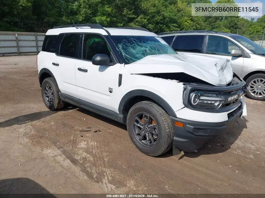 2024 Ford Bronco Sport Big Bend VIN: 3FMCR9B60RRE11545 Lot: 45614827