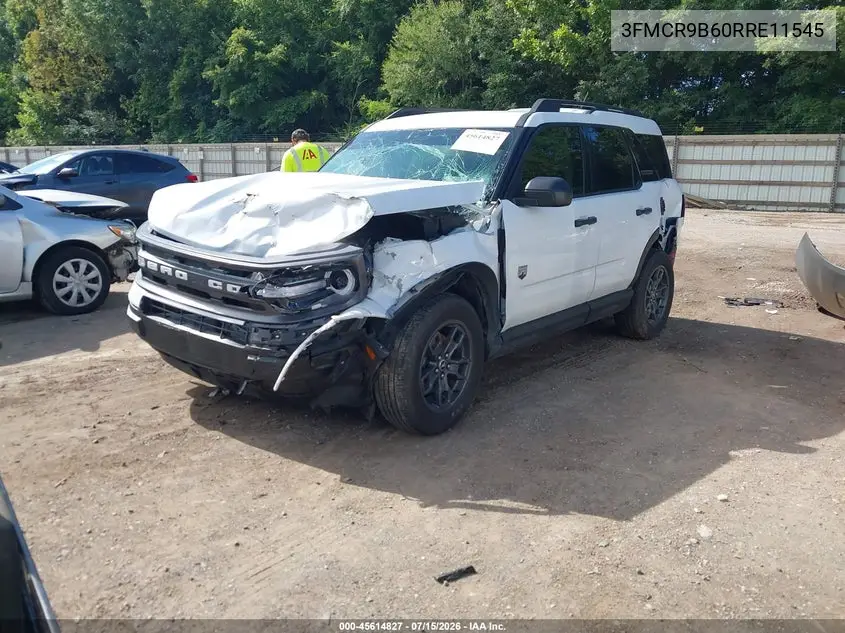 2024 Ford Bronco Sport Big Bend VIN: 3FMCR9B60RRE11545 Lot: 45614827