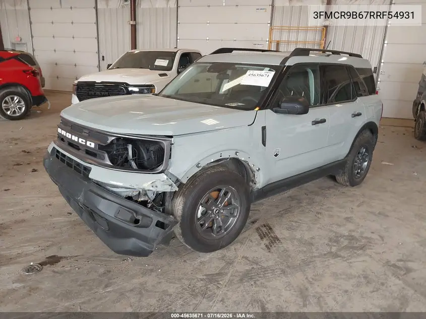 2024 Ford Bronco Sport Big Bend VIN: 3FMCR9B67RRF54931 Lot: 45635671
