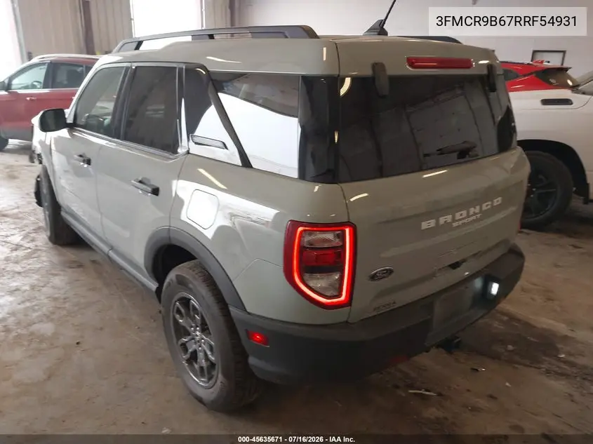 2024 Ford Bronco Sport Big Bend VIN: 3FMCR9B67RRF54931 Lot: 45635671