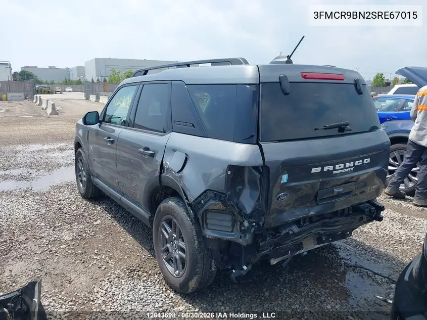 2025 Ford Bronco Sport VIN: 3FMCR9BN2SRE67015 Lot: 12643698