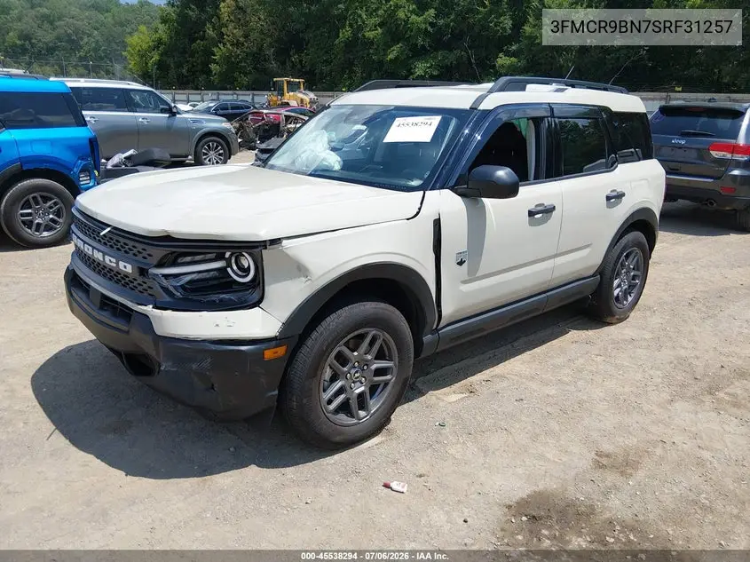 2025 Ford Bronco Sport Big Bend VIN: 3FMCR9BN7SRF31257 Lot: 45538294