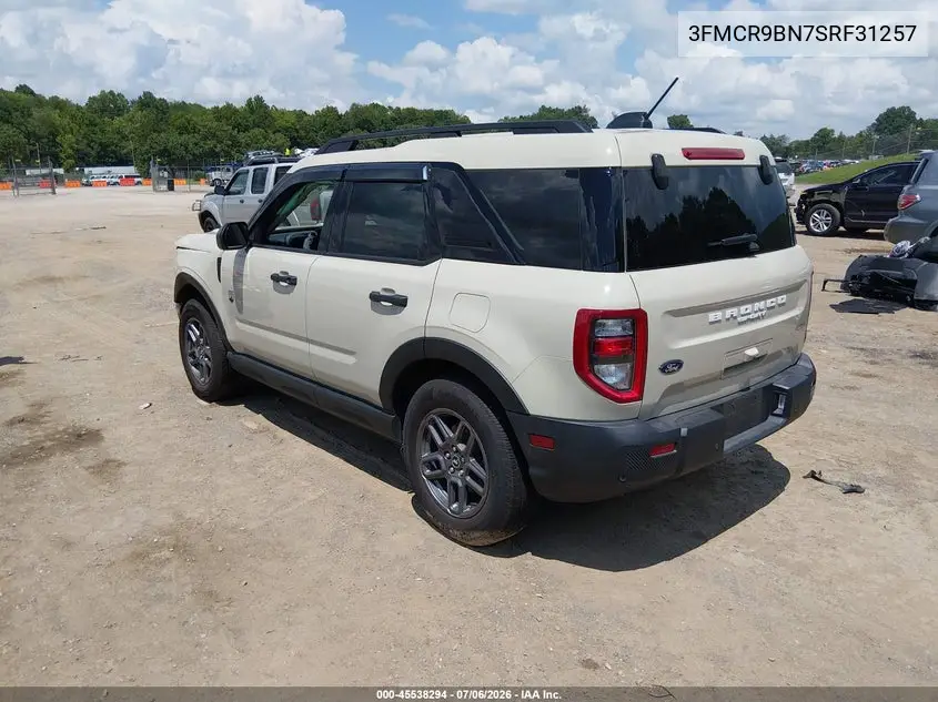 2025 Ford Bronco Sport Big Bend VIN: 3FMCR9BN7SRF31257 Lot: 45538294