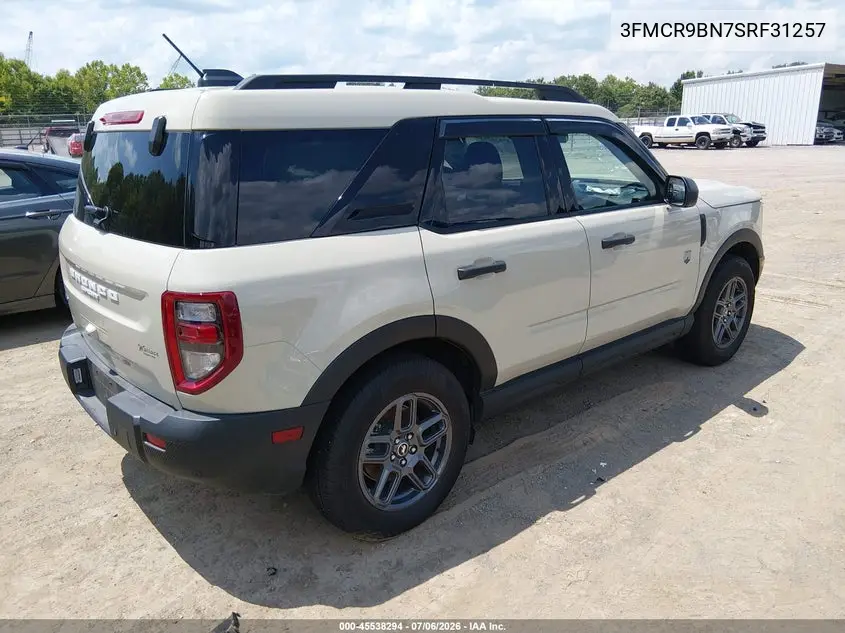 2025 Ford Bronco Sport Big Bend VIN: 3FMCR9BN7SRF31257 Lot: 45538294