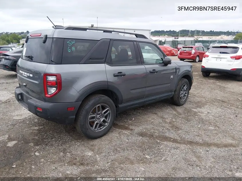 2025 Ford Bronco Sport Big Bend VIN: 3FMCR9BN7SRE45947 Lot: 45552381