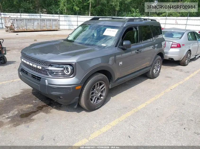 2025 Ford Bronco Sport Big Bend VIN: 3FMCR9BN4SRF00984 Lot: 45587411