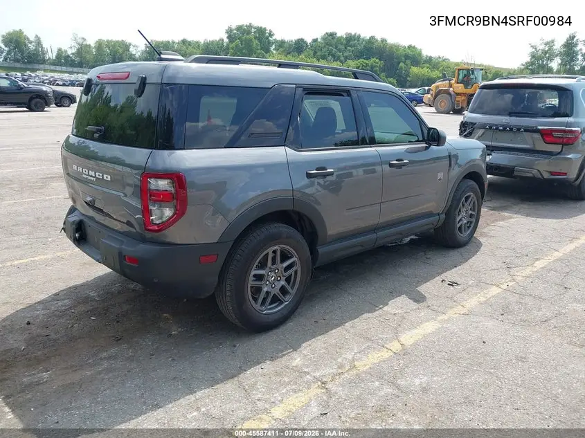 2025 Ford Bronco Sport Big Bend VIN: 3FMCR9BN4SRF00984 Lot: 45587411