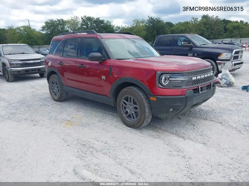 2025 Ford Bronco Sport Big Bend VIN: 3FMCR9BN6SRE06315 Lot: 45593477