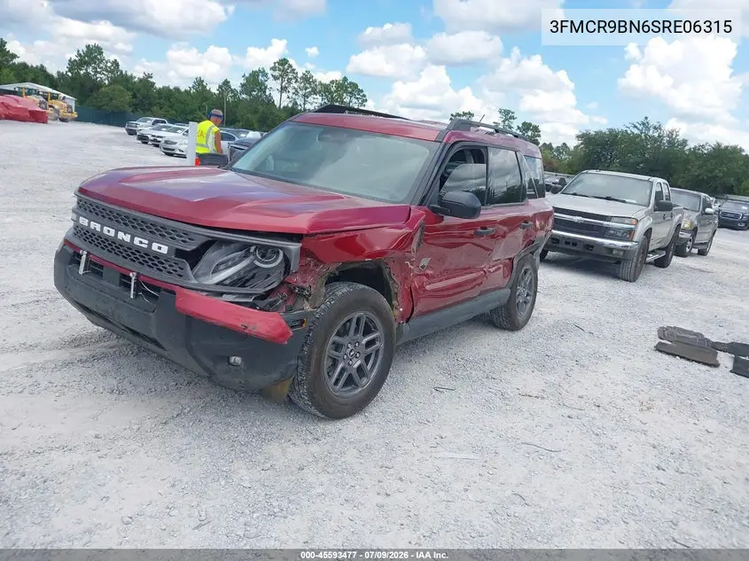 2025 Ford Bronco Sport Big Bend VIN: 3FMCR9BN6SRE06315 Lot: 45593477