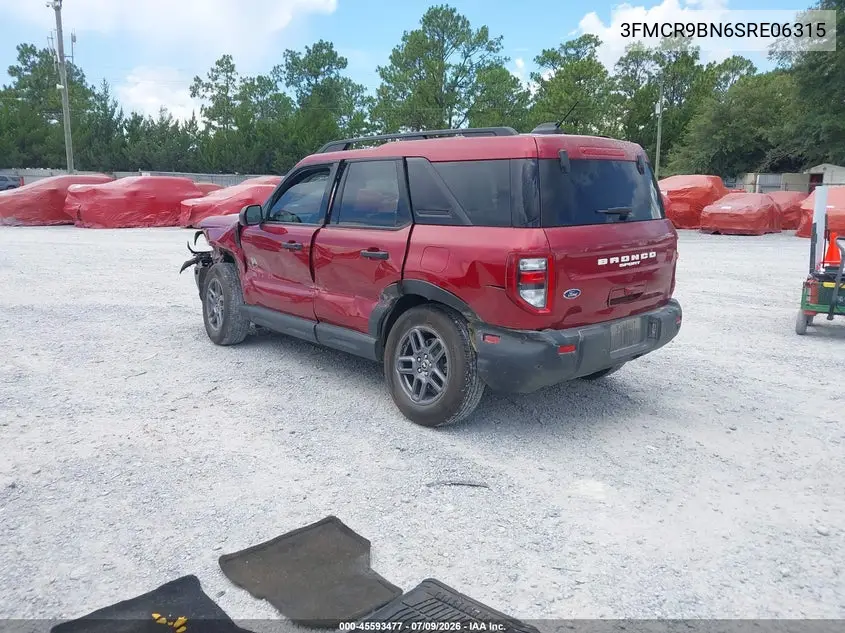 2025 Ford Bronco Sport Big Bend VIN: 3FMCR9BN6SRE06315 Lot: 45593477
