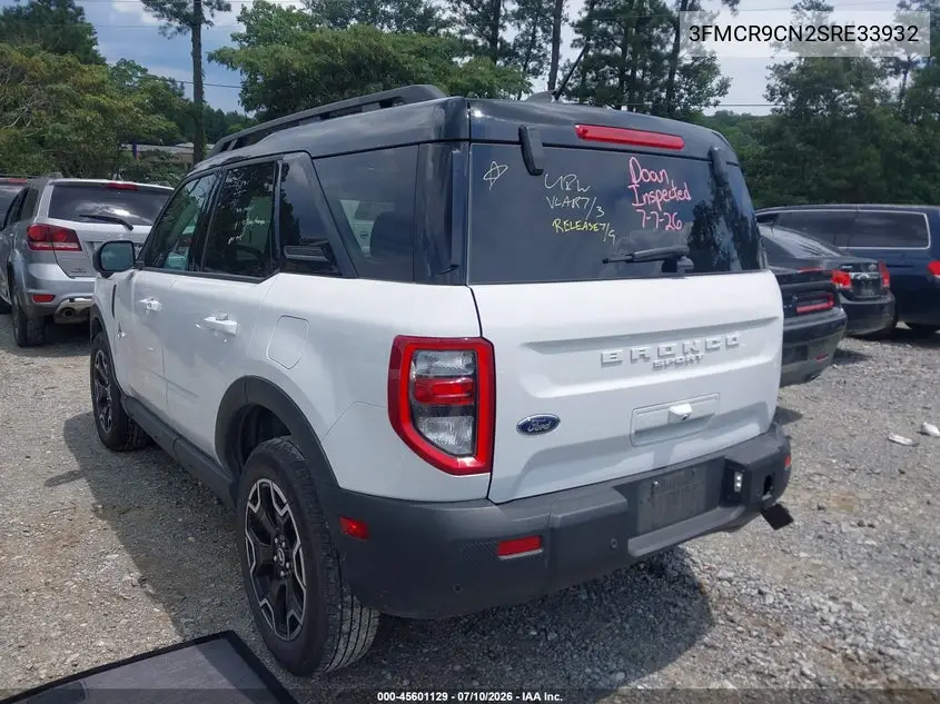 2025 Ford Bronco Sport Outer Banks VIN: 3FMCR9CN2SRE33932 Lot: 45601129