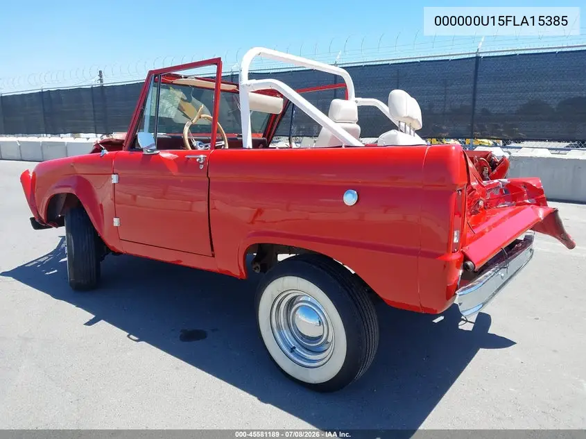 1967 Ford Bronco VIN: 000000U15FLA15385 Lot: 45581189