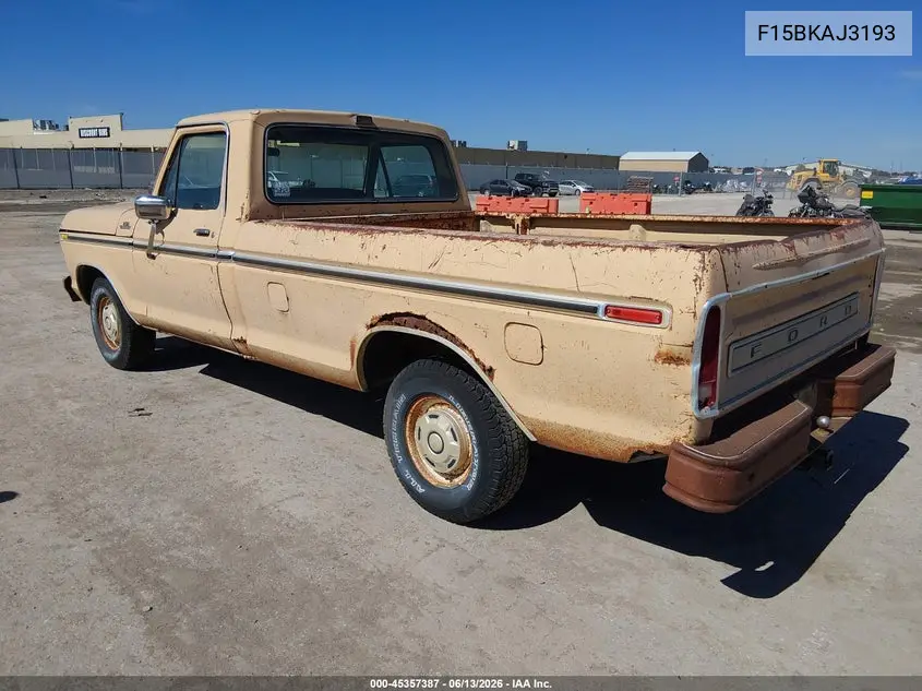 1978 Ford Bronco VIN: F15BKAJ3193 Lot: 45357387