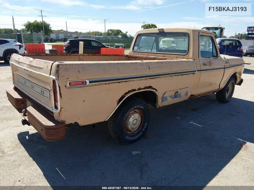 1978 Ford Bronco VIN: F15BKAJ3193 Lot: 45357387