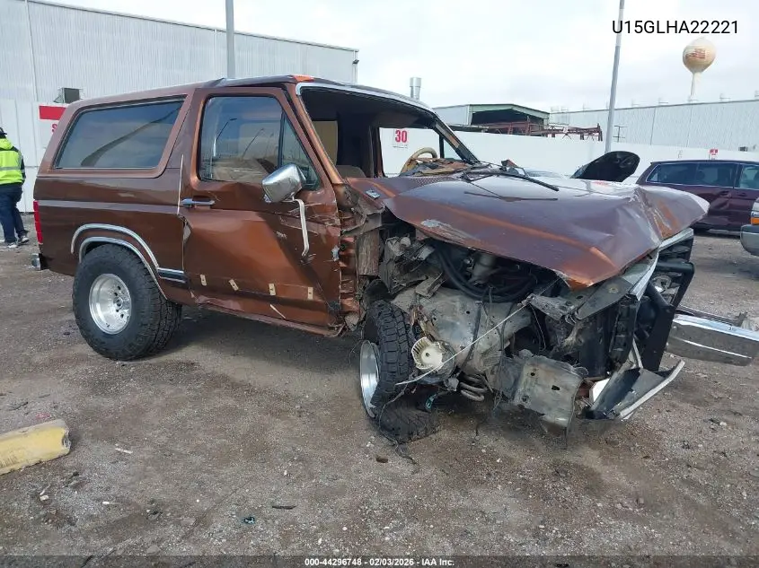 1980 Ford Bronco VIN: U15GLHA22221 Lot: 44296748