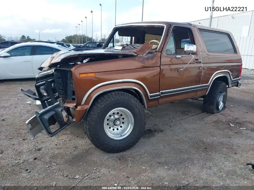 1980 Ford Bronco VIN: U15GLHA22221 Lot: 44296748