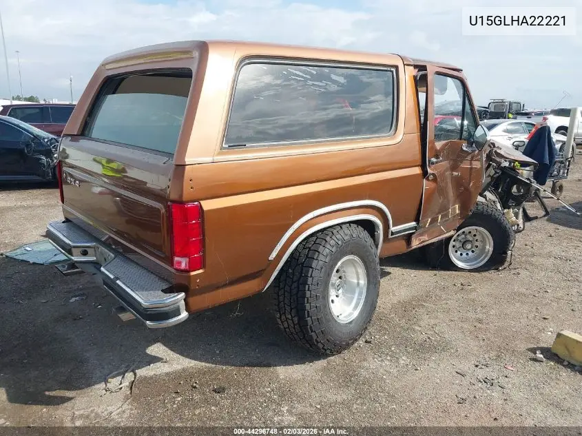 1980 Ford Bronco VIN: U15GLHA22221 Lot: 44296748