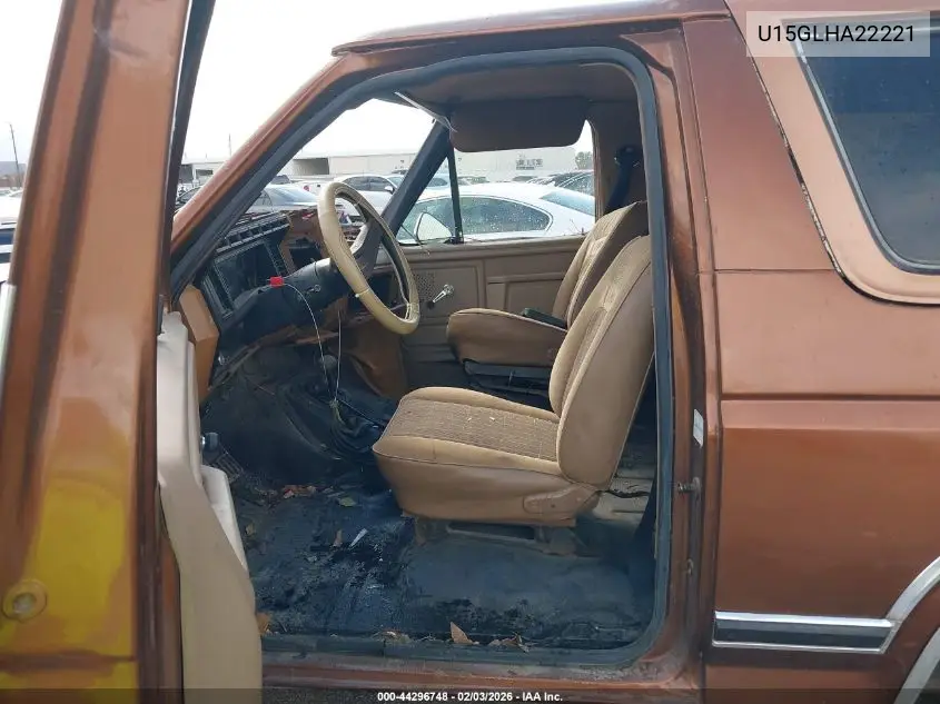 1980 Ford Bronco VIN: U15GLHA22221 Lot: 44296748