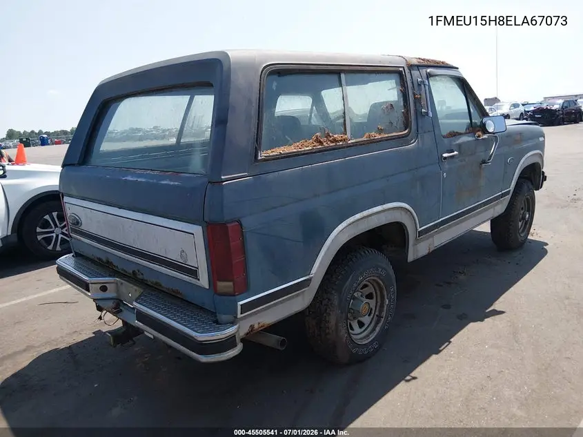 1984 Ford Bronco U100 VIN: 1FMEU15H8ELA67073 Lot: 45505541