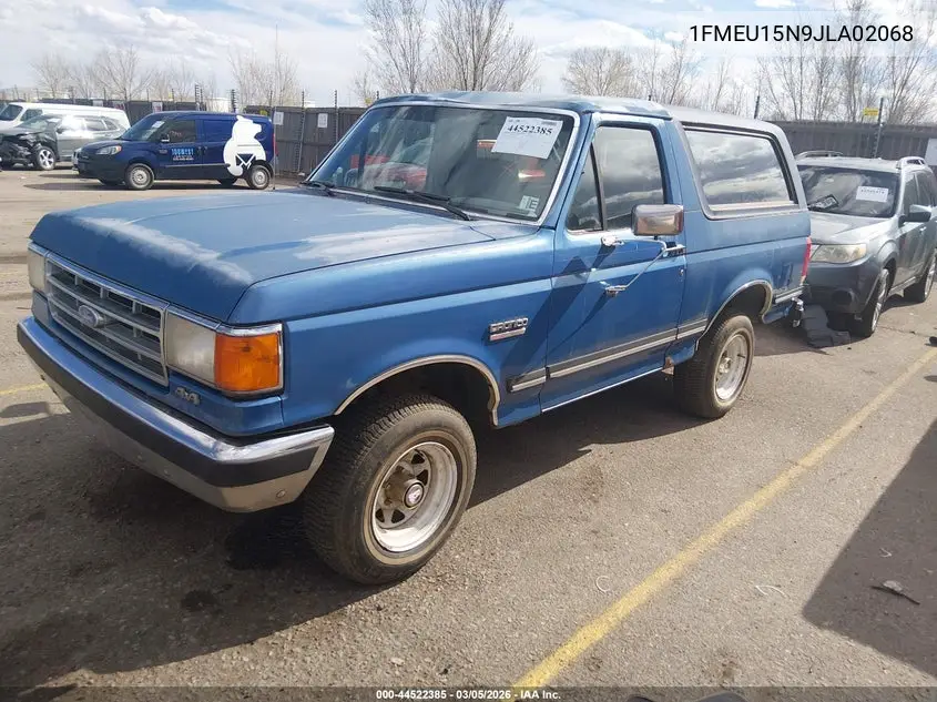 1988 Ford Bronco U100 VIN: 1FMEU15N9JLA02068 Lot: 44522385