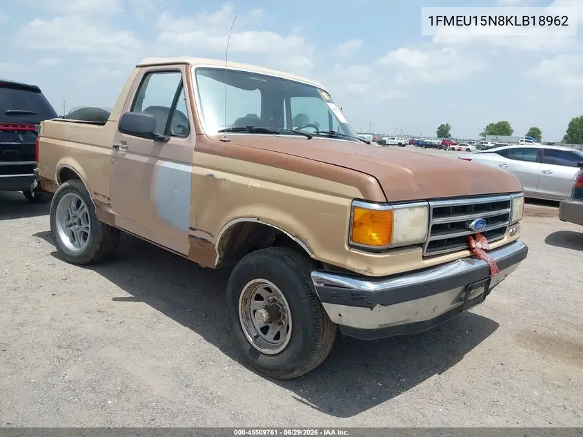 1989 Ford Bronco U100 VIN: 1FMEU15N8KLB18962 Lot: 45509761