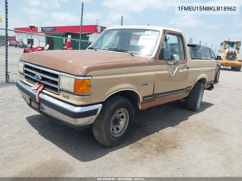 1989 Ford Bronco U100 VIN: 1FMEU15N8KLB18962 Lot: 45509761