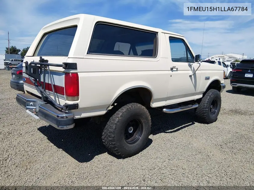 1990 Ford Bronco U100 VIN: 1FMEU15H1LLA67784 Lot: 45447406