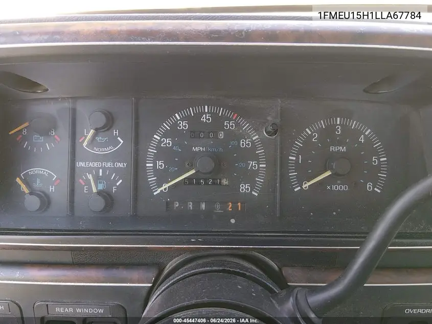 1990 Ford Bronco U100 VIN: 1FMEU15H1LLA67784 Lot: 45447406