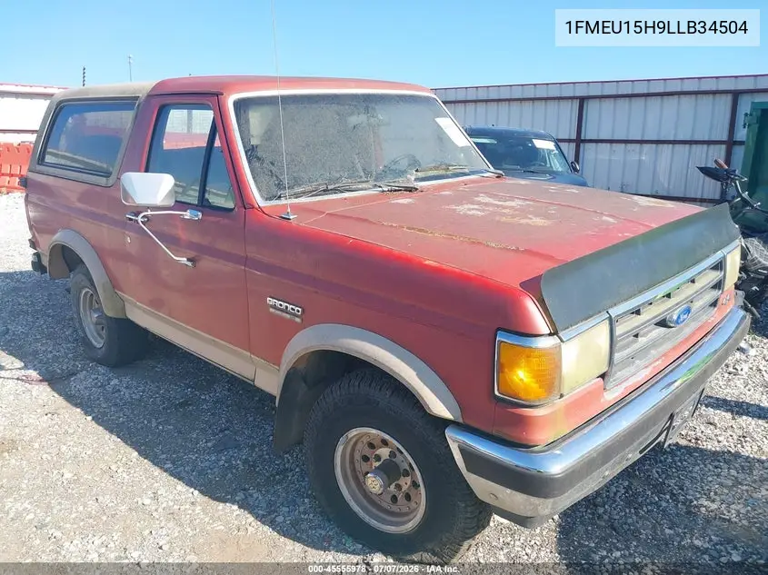 1990 Ford Bronco U100 VIN: 1FMEU15H9LLB34504 Lot: 45555978