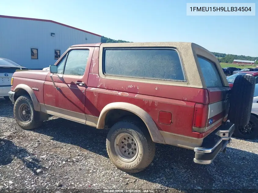 1990 Ford Bronco U100 VIN: 1FMEU15H9LLB34504 Lot: 45555978