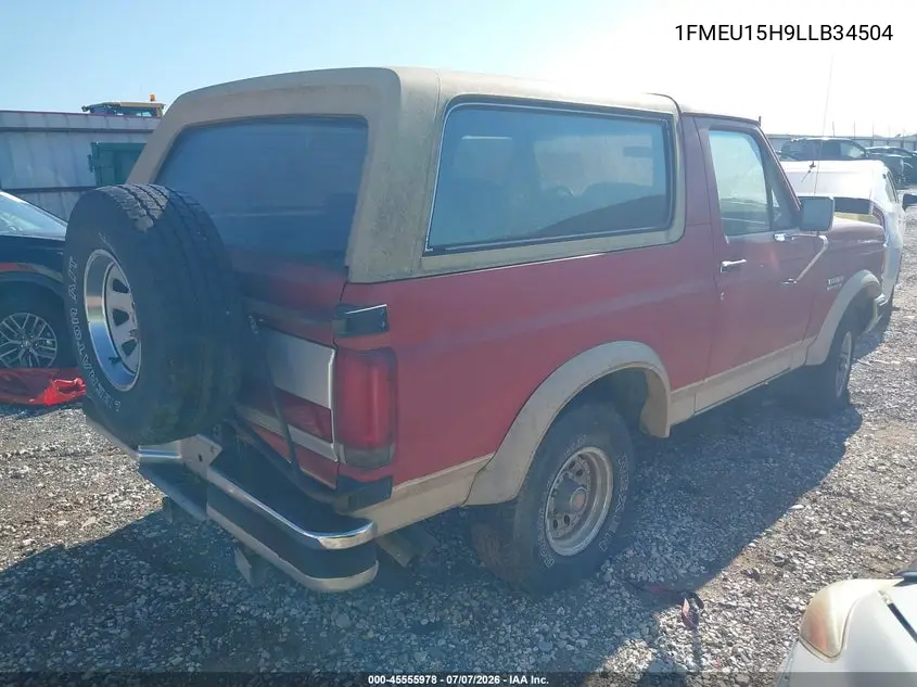 1990 Ford Bronco U100 VIN: 1FMEU15H9LLB34504 Lot: 45555978