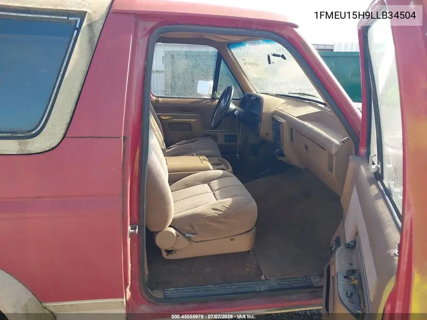 1990 Ford Bronco U100 VIN: 1FMEU15H9LLB34504 Lot: 45555978
