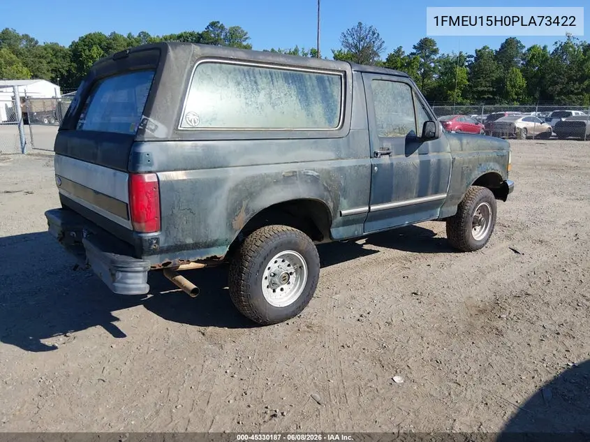 1993 Ford Bronco U100 VIN: 1FMEU15H0PLA73422 Lot: 45330187