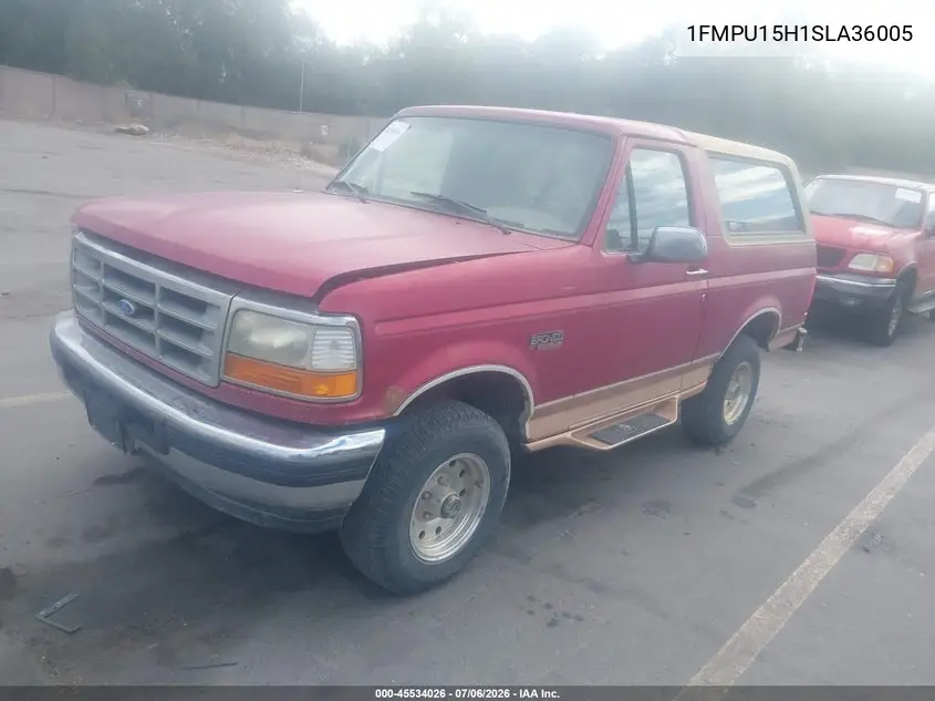 1995 Ford Bronco U100 VIN: 1FMEU15H1SLA30605 Lot: 45534026