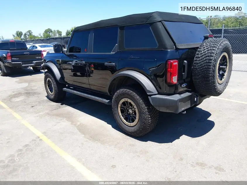 2021 Ford Bronco VIN: 1FMDE5DH5MLA96840 Lot: 45245967
