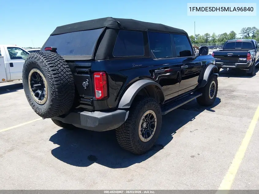 2021 Ford Bronco VIN: 1FMDE5DH5MLA96840 Lot: 45245967
