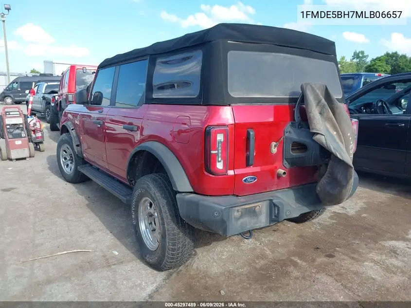 2021 Ford Bronco Big Bend VIN: 1FMDE5BH7MLB06657 Lot: 45297489