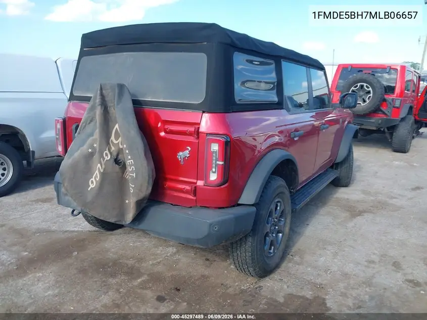 2021 Ford Bronco Big Bend VIN: 1FMDE5BH7MLB06657 Lot: 45297489