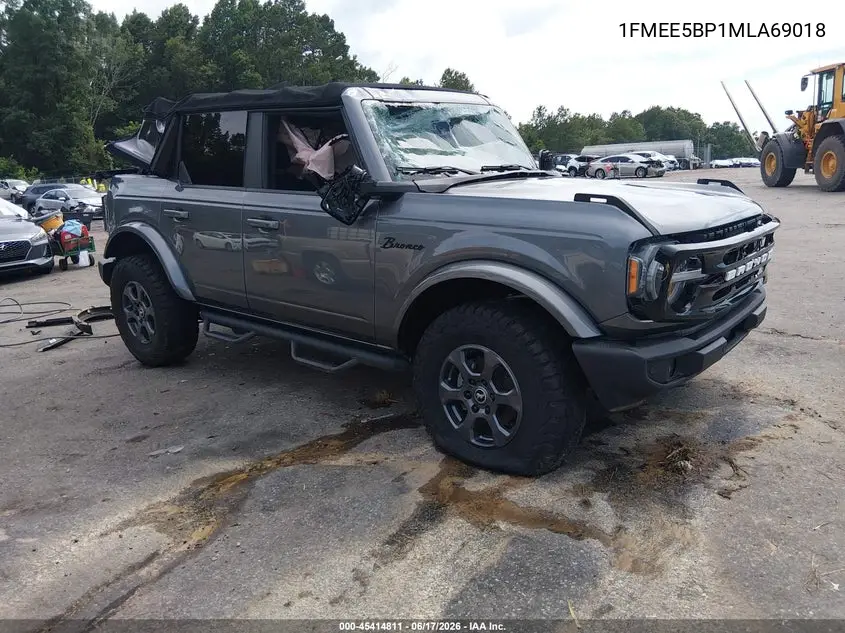 2021 Ford Bronco Big Bend/Black Diamond/Outer Banks VIN: 1FMEE5BP1MLA69018 Lot: 45414811
