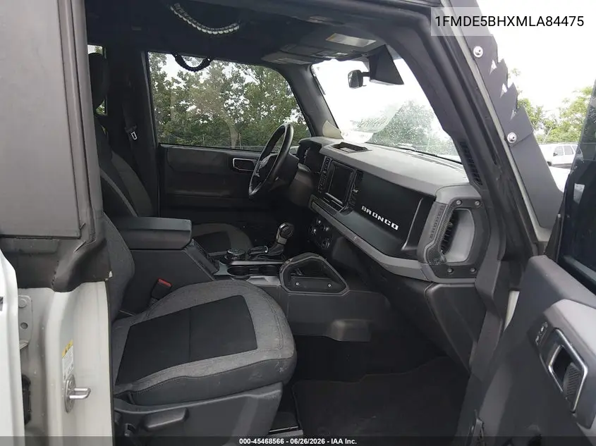 2021 Ford Bronco Big Bend VIN: 1FMDE5BHXMLA84475 Lot: 45468566
