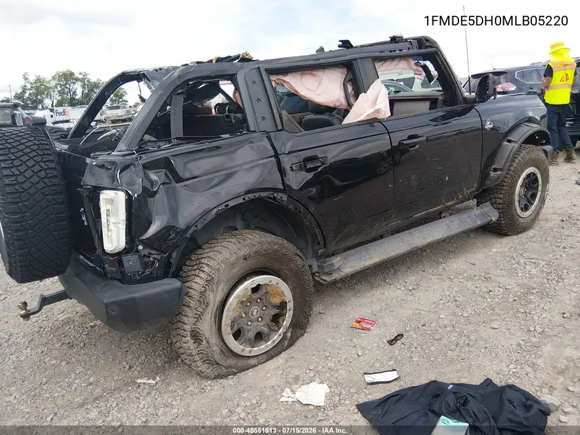 2021 Ford Bronco Badlands/Big Bend/Black Diamond/Outer Banks VIN: 1FMDE5DH0MLB05220 Lot: 45551513