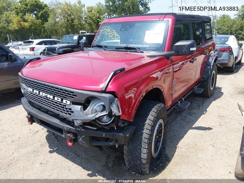 2021 Ford Bronco Badlands/Big Bend/Black Diamond/Outer Banks/Wildtrak VIN: 1FMEE5DP3MLA93883 Lot: 45557237