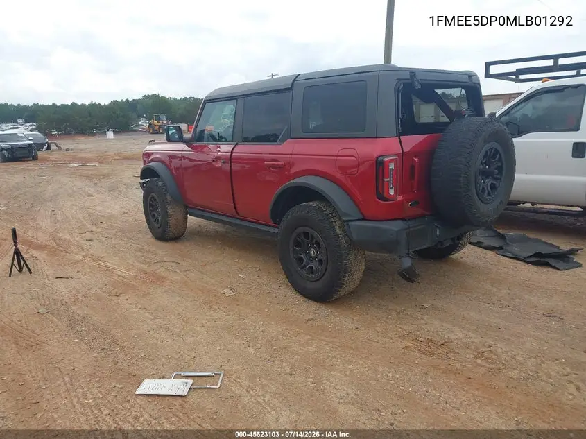 2021 Ford Bronco Wildtrak VIN: 1FMEE5DP0MLB01292 Lot: 45623103