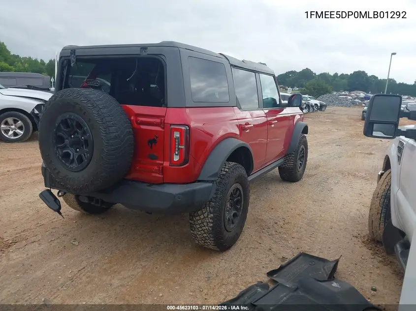 2021 Ford Bronco Wildtrak VIN: 1FMEE5DP0MLB01292 Lot: 45623103