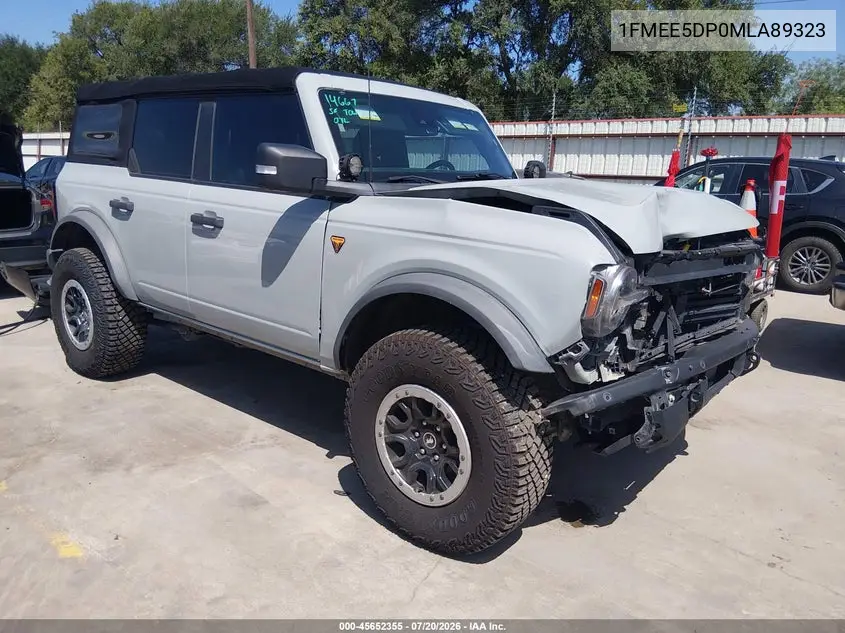 2021 Ford Bronco Badlands VIN: 1FMEE5DP0MLA89323 Lot: 45652355