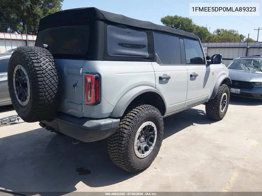 2021 Ford Bronco Badlands VIN: 1FMEE5DP0MLA89323 Lot: 45652355