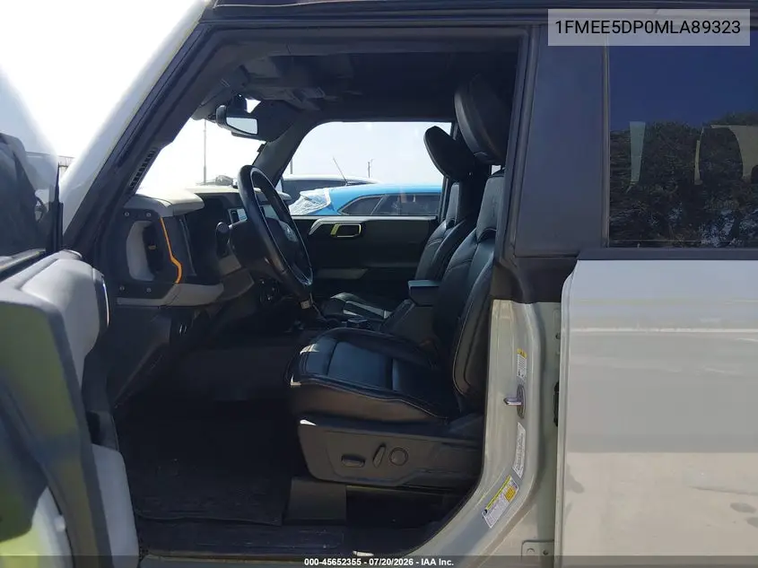 2021 Ford Bronco Badlands VIN: 1FMEE5DP0MLA89323 Lot: 45652355